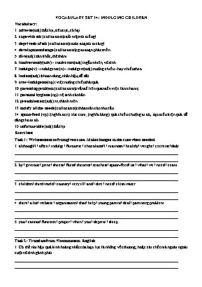Luyện thi IELTS - Vocabulary set 14 Indulging children